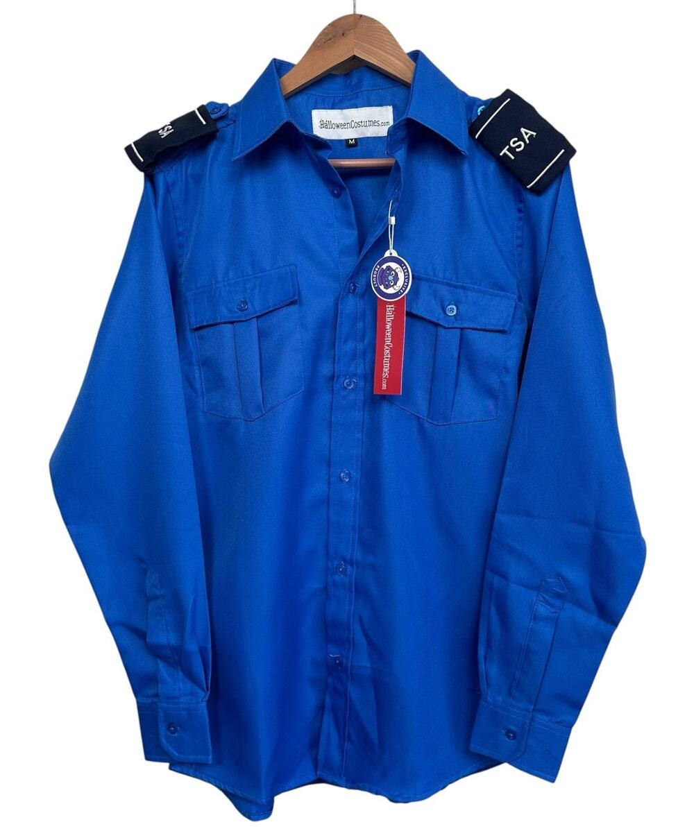 HalloweenCostumes.com Men’s TSA Agent Blue Long Sleeved Costume Shirt Size M NWT